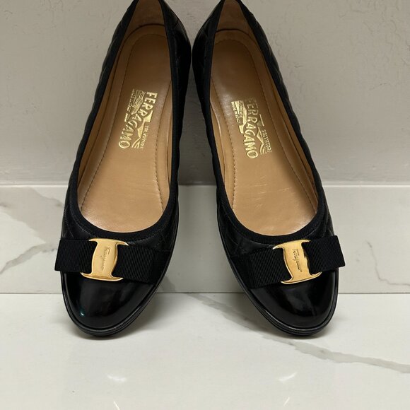 Salvatore Ferragamo Rufina Quilted Ballet Flats Black - Picture 11 of 16